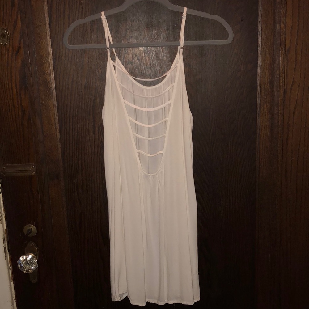Raviya White slip dress with back cutouts